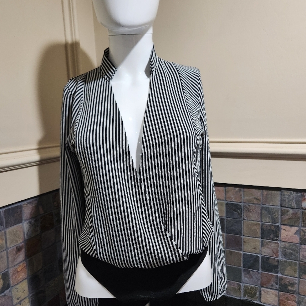 Vintage Italian Striped Body Suit Blouse